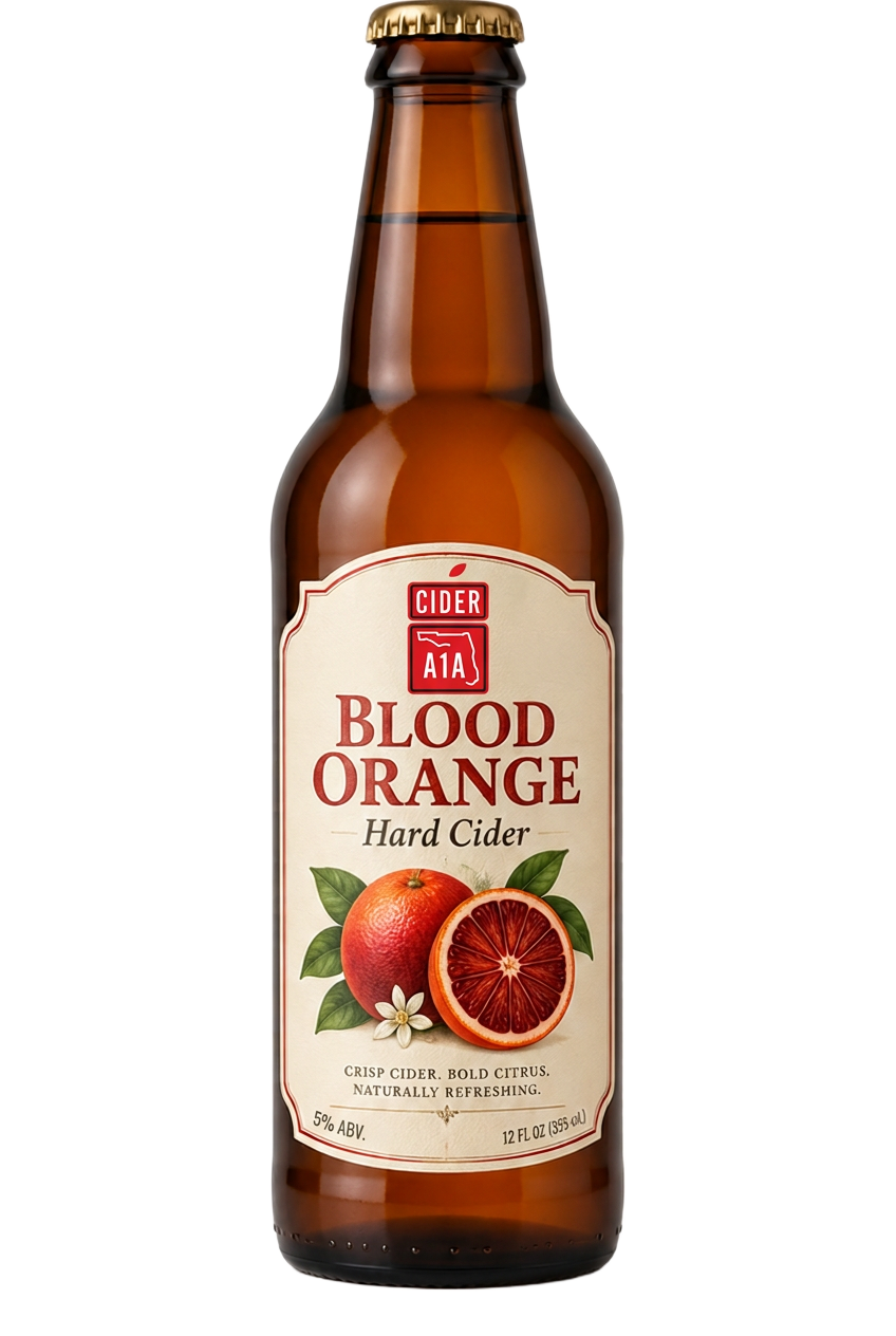 Blood Orange cider bottle
