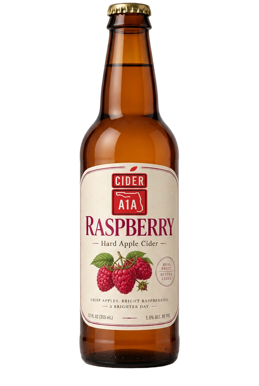 Raspberry cider bottle